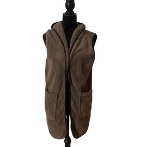Jodifl Sherpa hooded hoodie vest Size Large